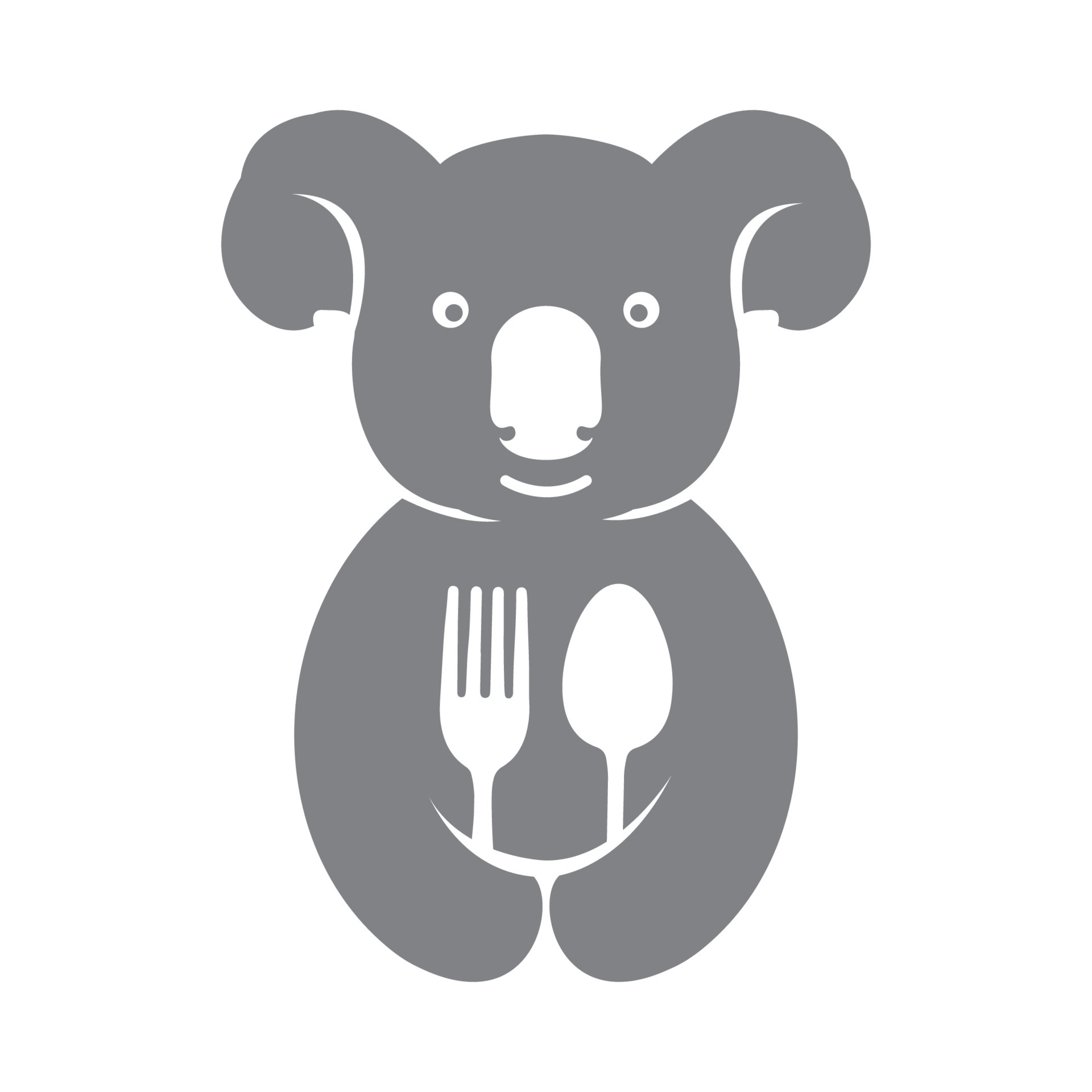 cute animal koala with spoon and fork logo symbol icon vector graphic ...