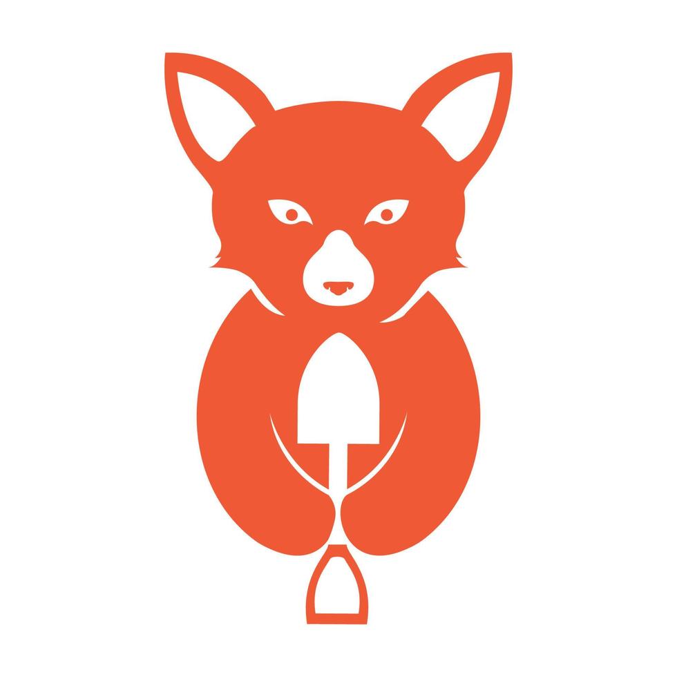negative space animal fox with garden logo symbol icon vector graphic  design illustration 5547202 Vector Art at Vecteezy