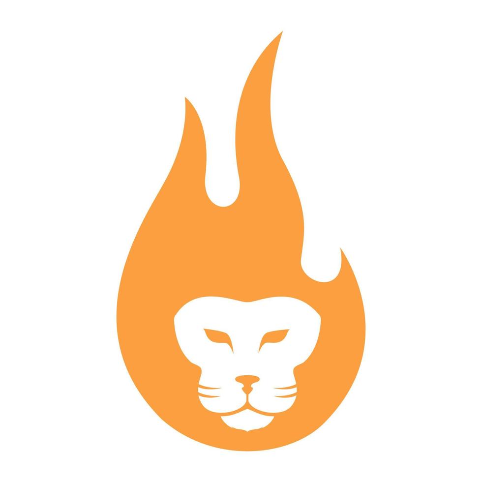 fire flare with lion logo vector icon illustration design