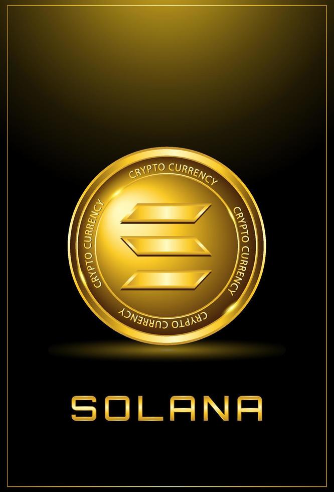 Solana SOL Cryptocurrency Coins Poster vector