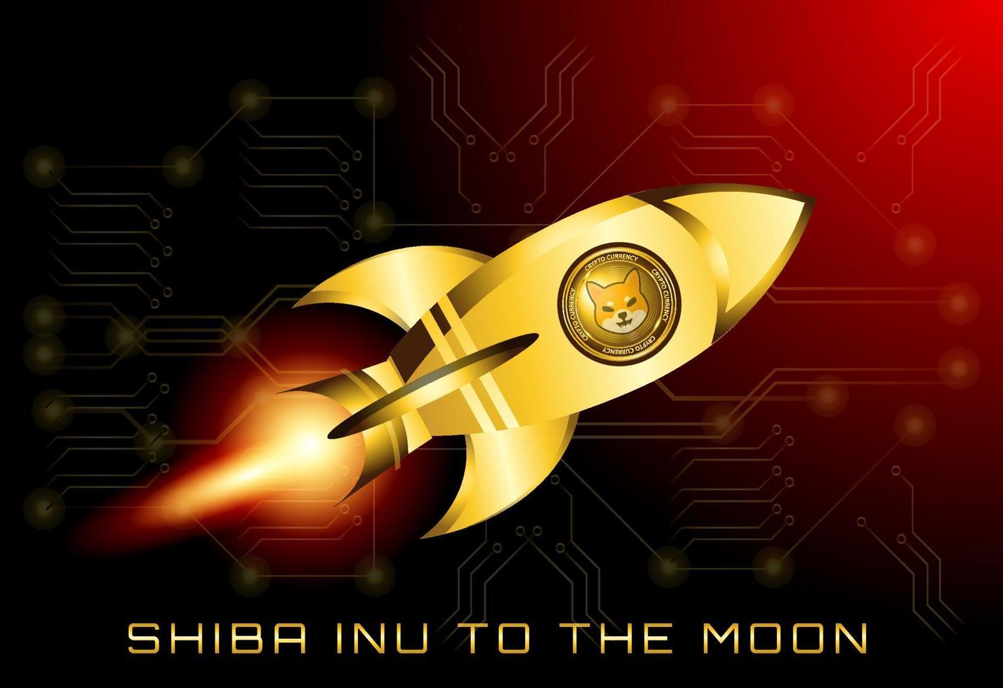 SHIB shiba inu to the moon , crypto currency illustration vector