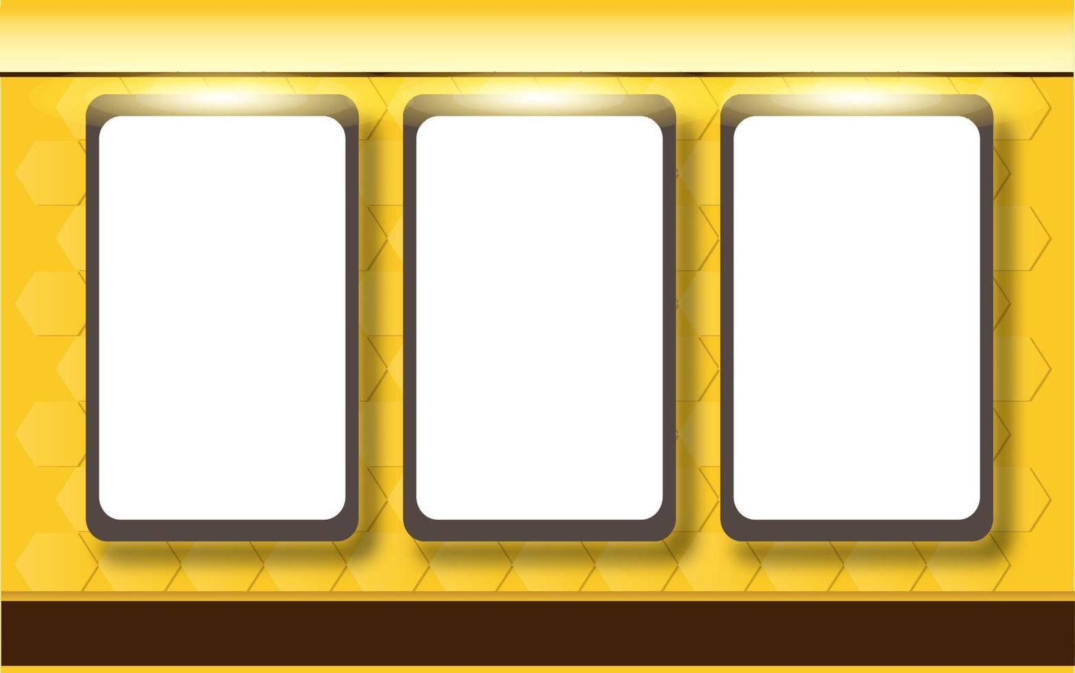 Golden Wall Poster Photo Frame Mock up vector
