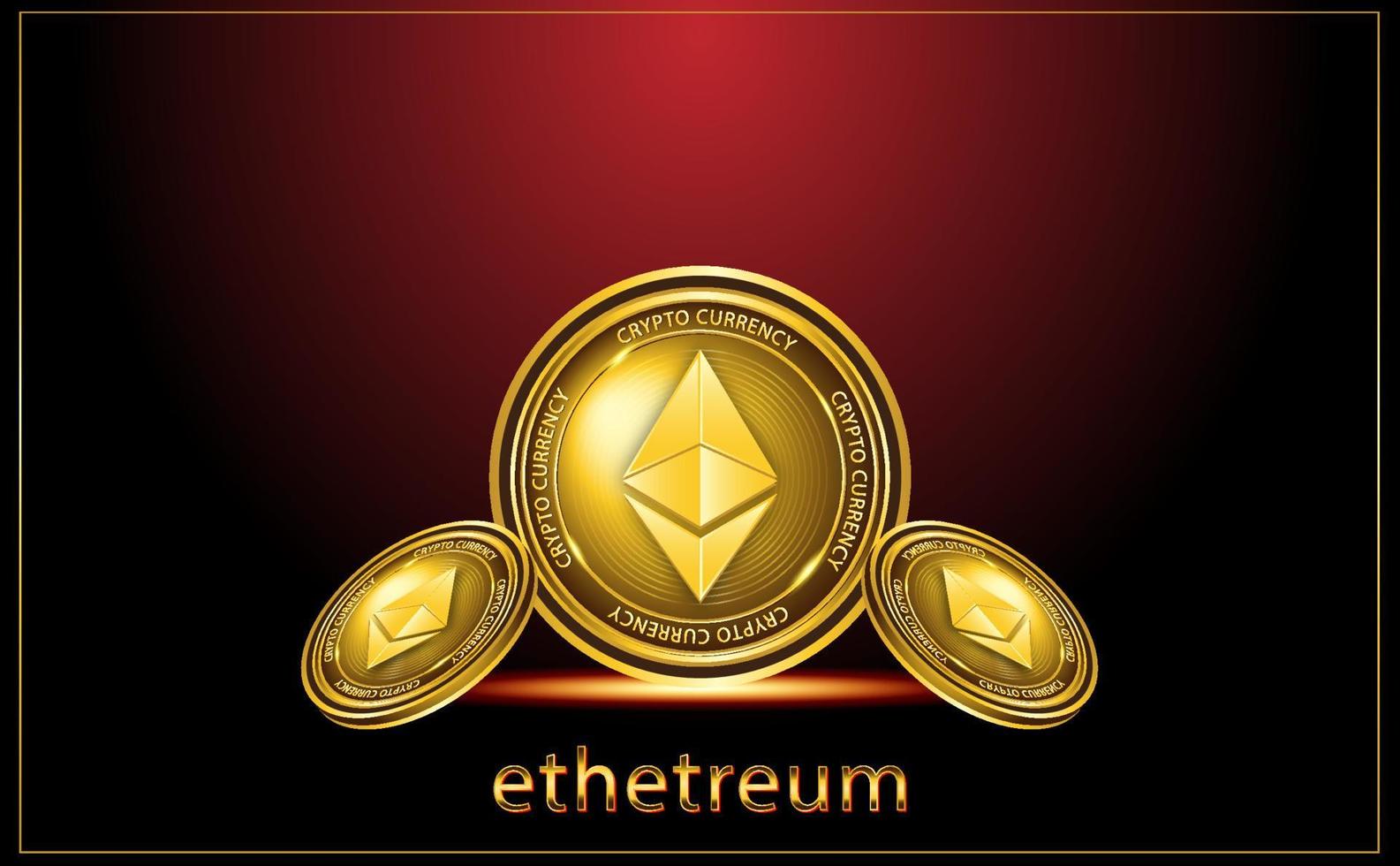 cartel de monedas de criptomoneda ethereum eth vector