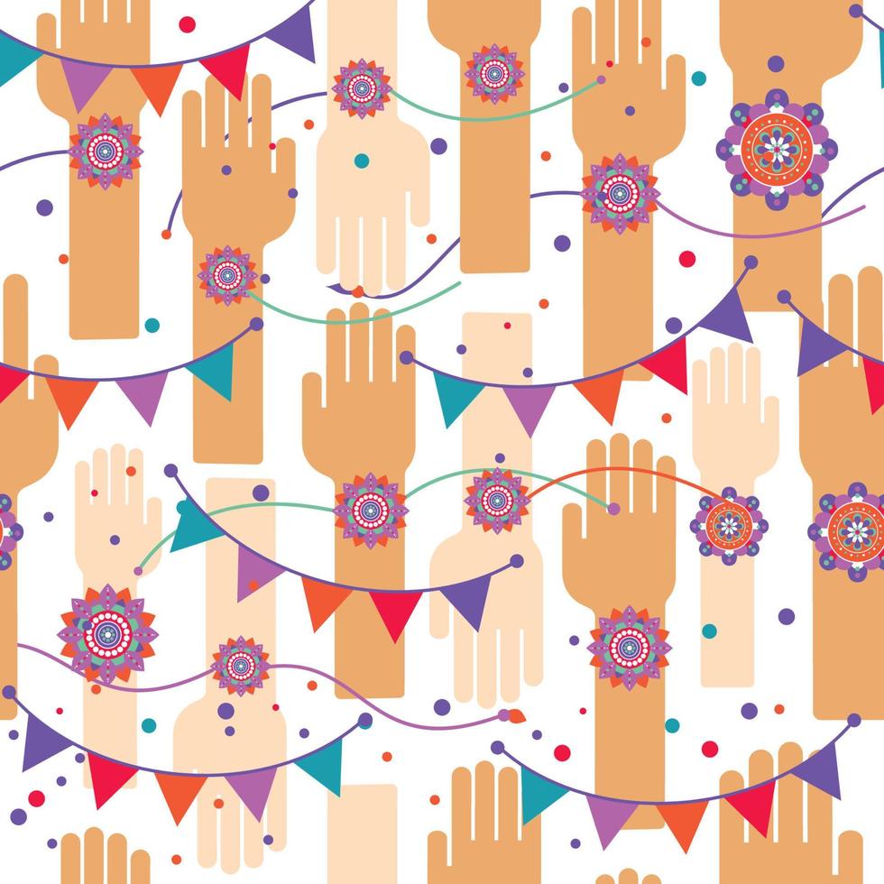 A graphic vector design for an Indian festival - Raksha Bandhan. Seamless celebration pattern.
