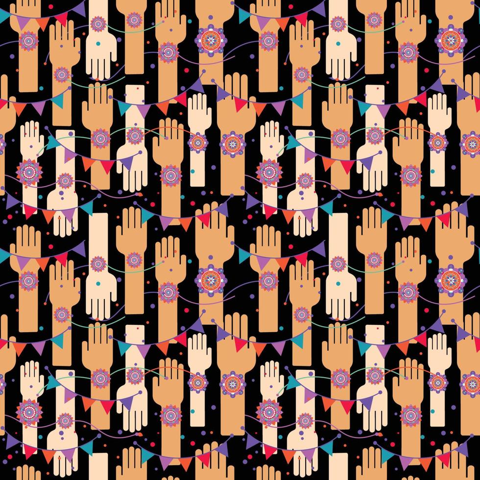 A graphic vector design for an Indian festival - Raksha Bandhan. Seamless celebration pattern.