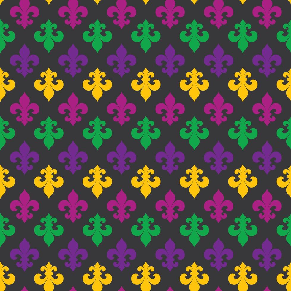 Mardi Gras decoration. seamless pattern with lilys vector