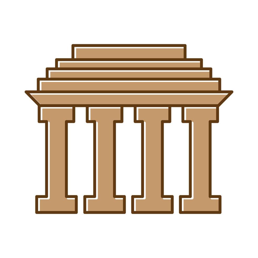 diseño de ilustración de icono de vector de logotipo de línea de monumento vintage simple