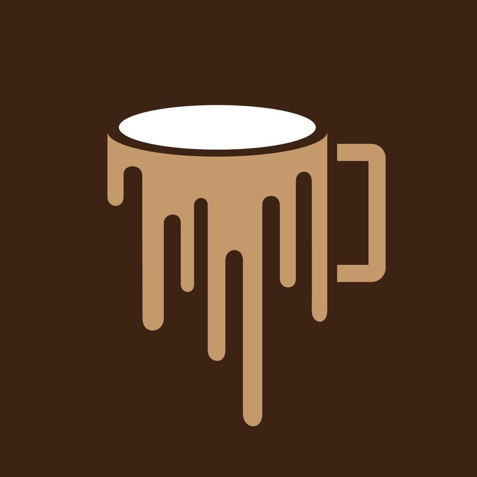 taza taza chocolate leche derretir logotipo símbolo icono vector gráfico diseño ilustración idea creativa
