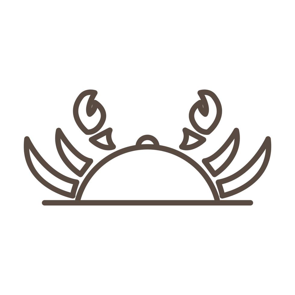 diseño de ilustración de icono de vector de logotipo de cubierta de comida móvil de líneas de cangrejo