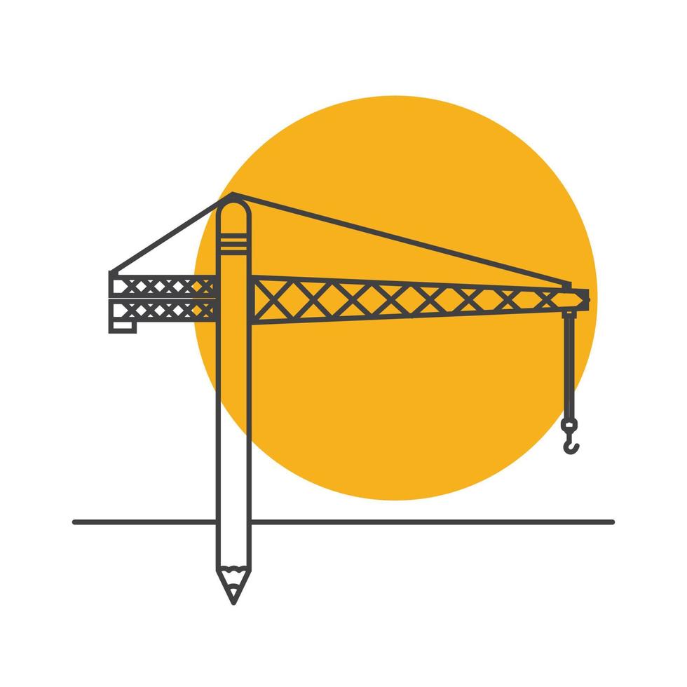 tower crane construction creative lines logo symbol icon vector graphic design illustration