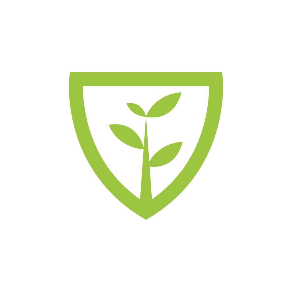 plant  or tree or flower guard security shield logo design vector