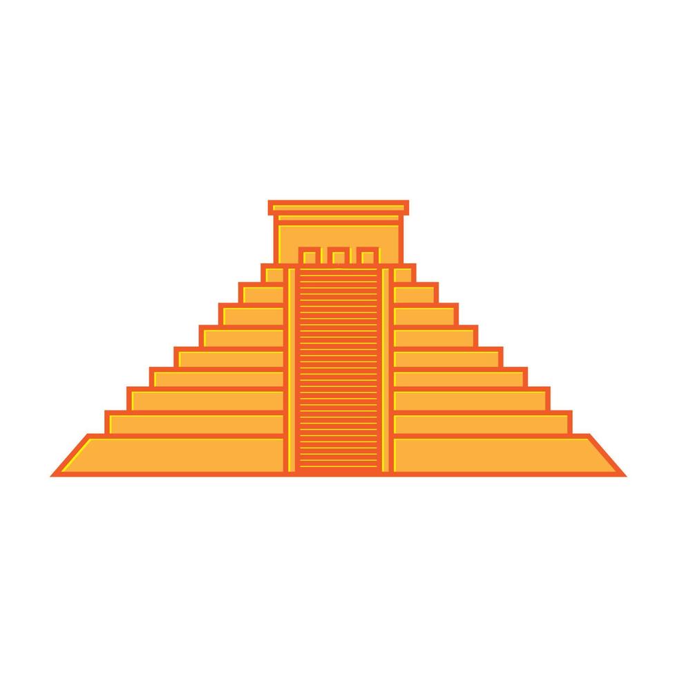 Mexican pyramid colorful logo design vector icon symbol illustration