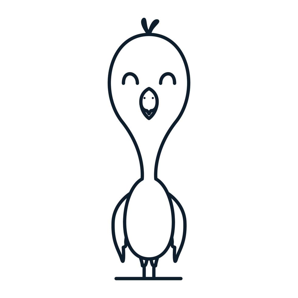 little parrot or lovebird line cute logo vector illustration design