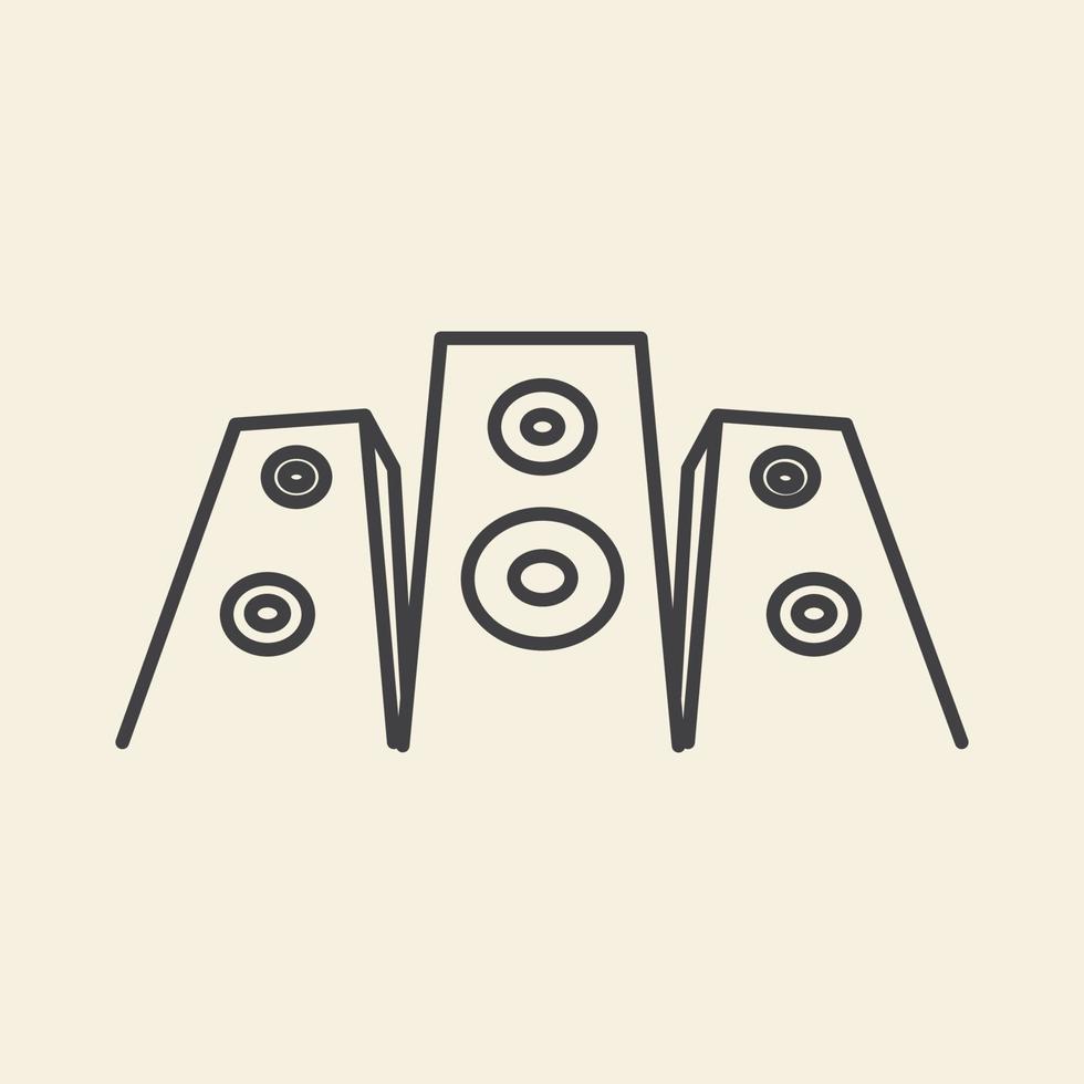 líneas de altavoz de sonido logotipo simple vector icono símbolo diseño gráfico ilustración