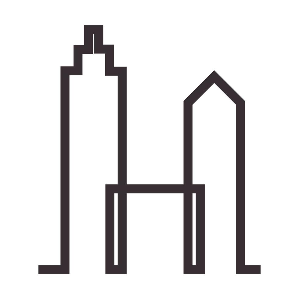 town building lines simple logo vector symbol icon design graphic illustration