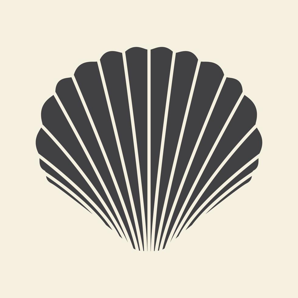 sea shells silhouette simple logo symbol icon vector graphic design illustration