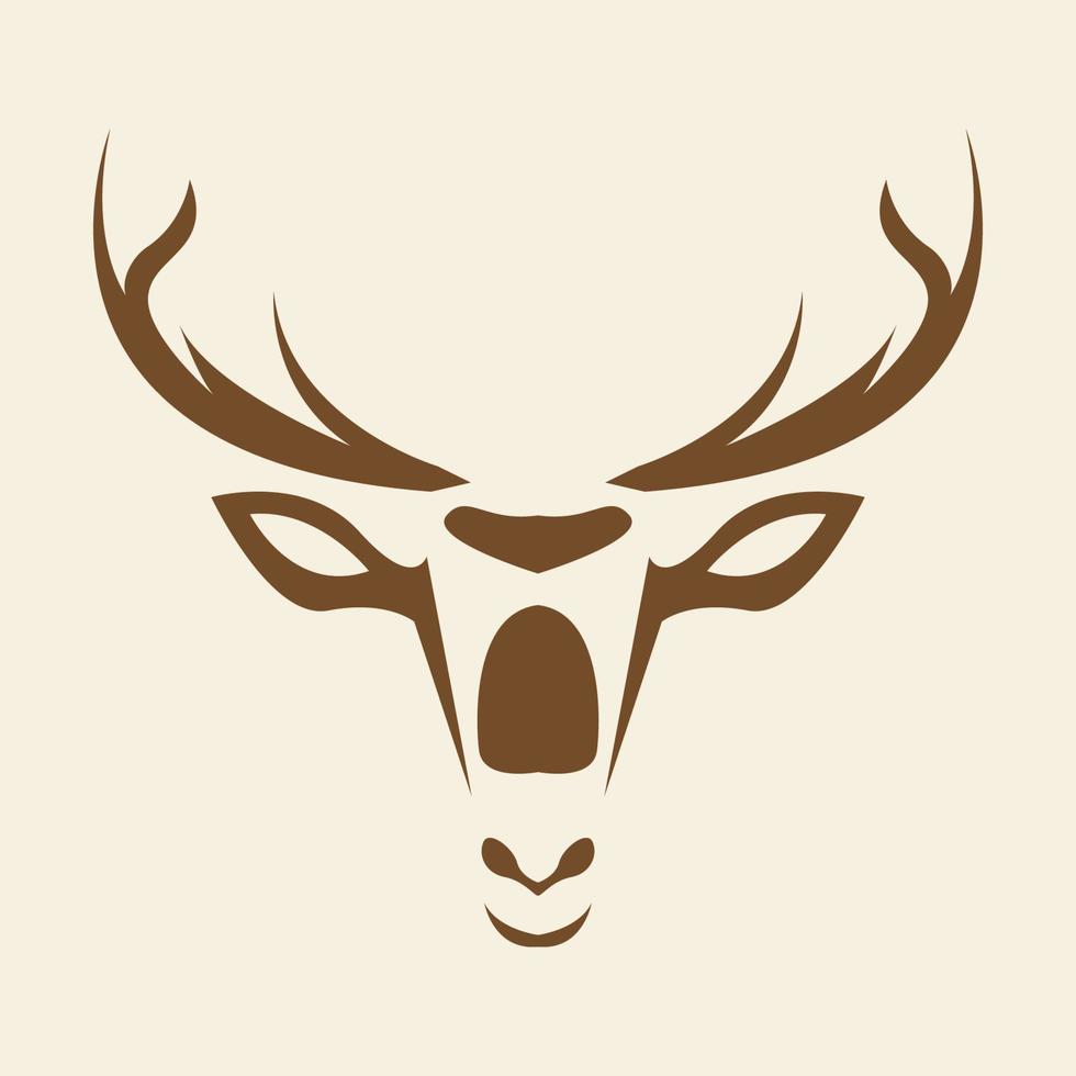 vintage head deer chital logo symbol icon vector graphic design