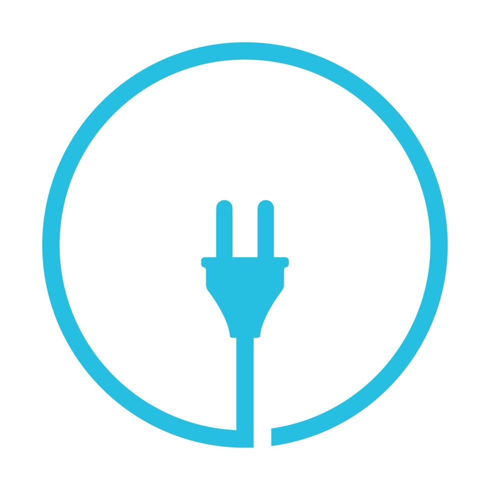 circle tech electric plugs line logo symbol vector icon illustration graphic design