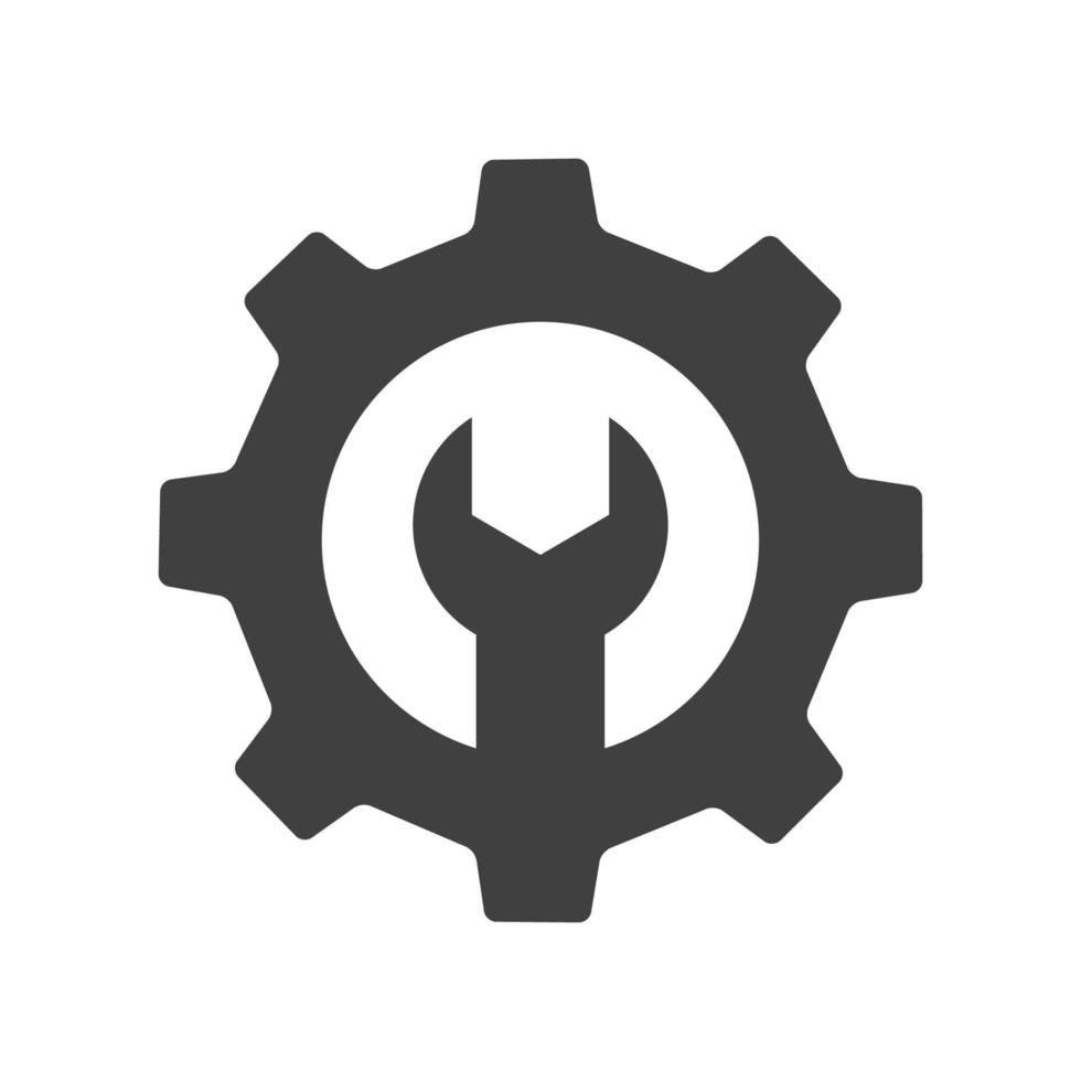 pliers with gear services silhouette logo symbol icon vector graphic design illustration
