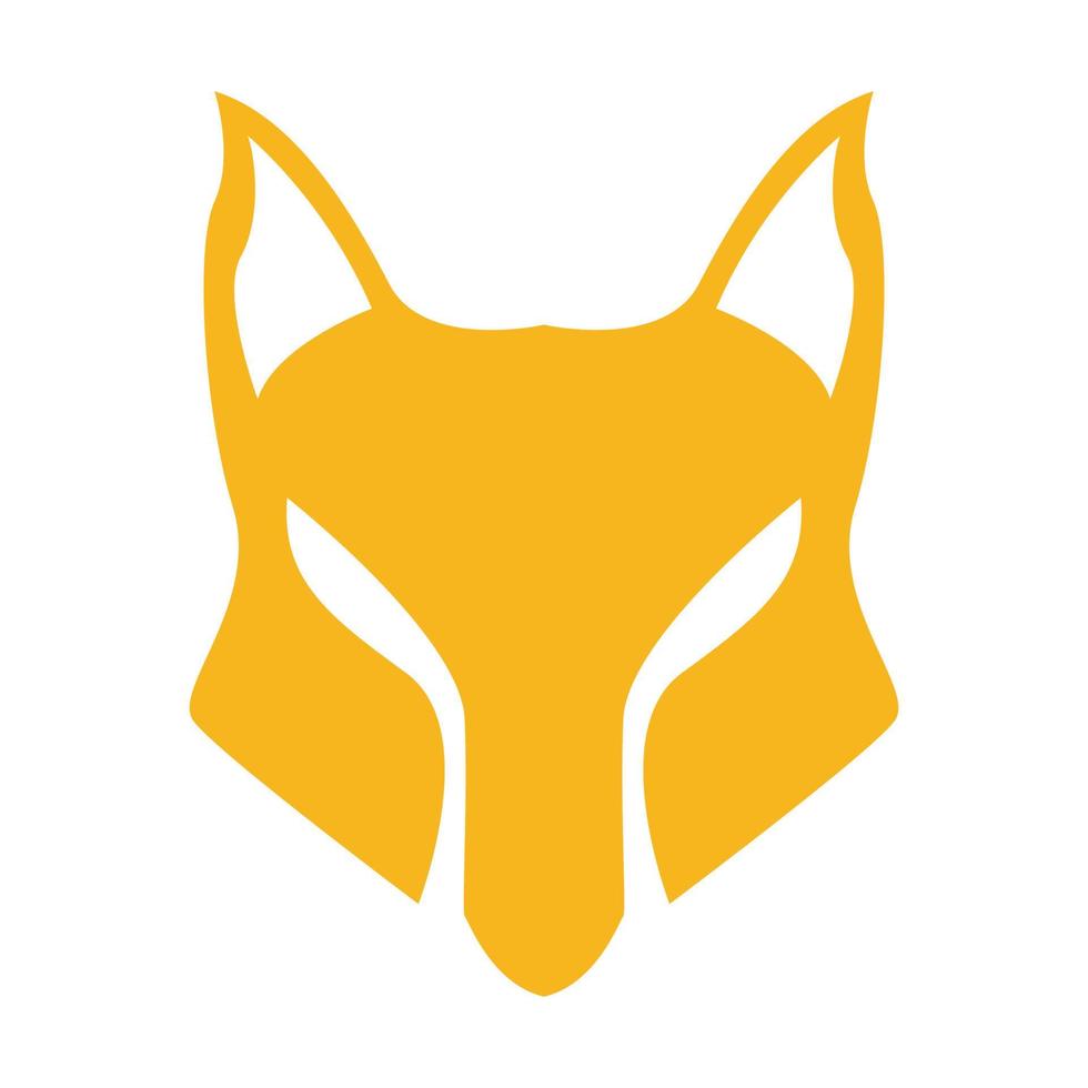 isolated face orange fox or wolf logo design vector graphic symbol icon sign illustration creative idea