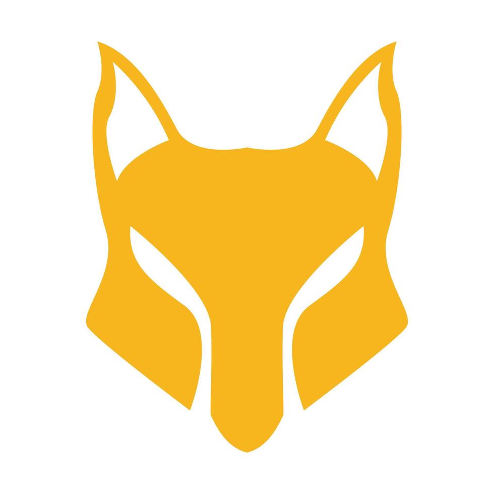 cara aislada naranja zorro o lobo diseño de logotipo vector gráfico símbolo icono signo ilustración idea creativa