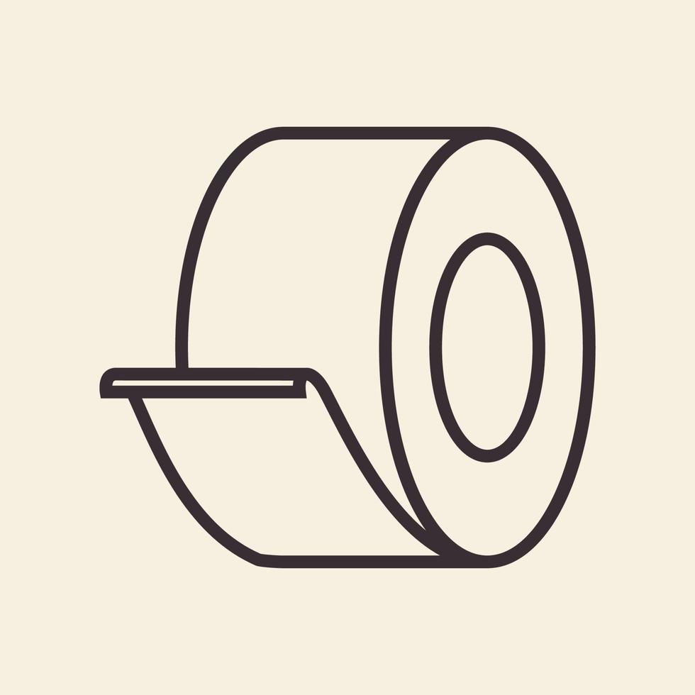 líneas rollo tejido o papel logo diseño vector icono símbolo ilustración