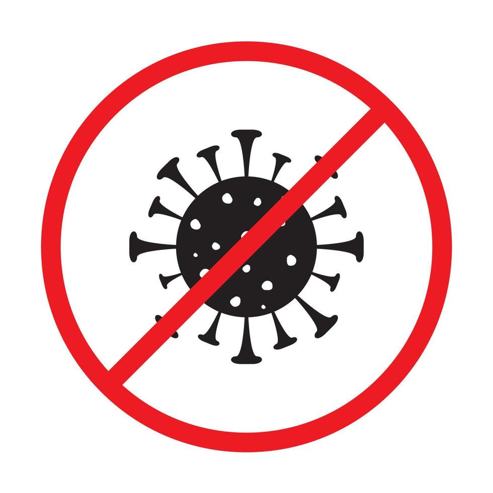 cruz prohibición virus covid logo vector símbolo icono diseño gráfico ilustración