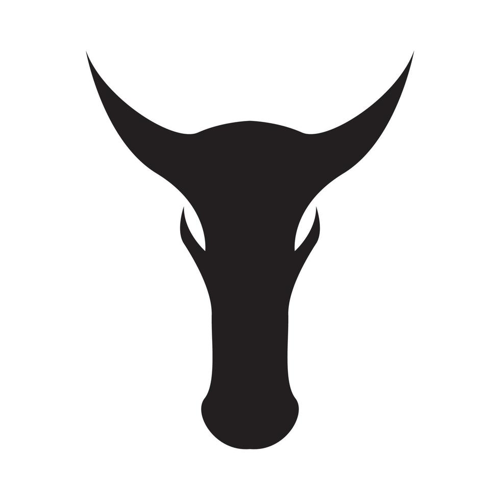 diseño moderno del ejemplo del icono del vector del logotipo de la vaca del cráneo de la cabeza de la silueta