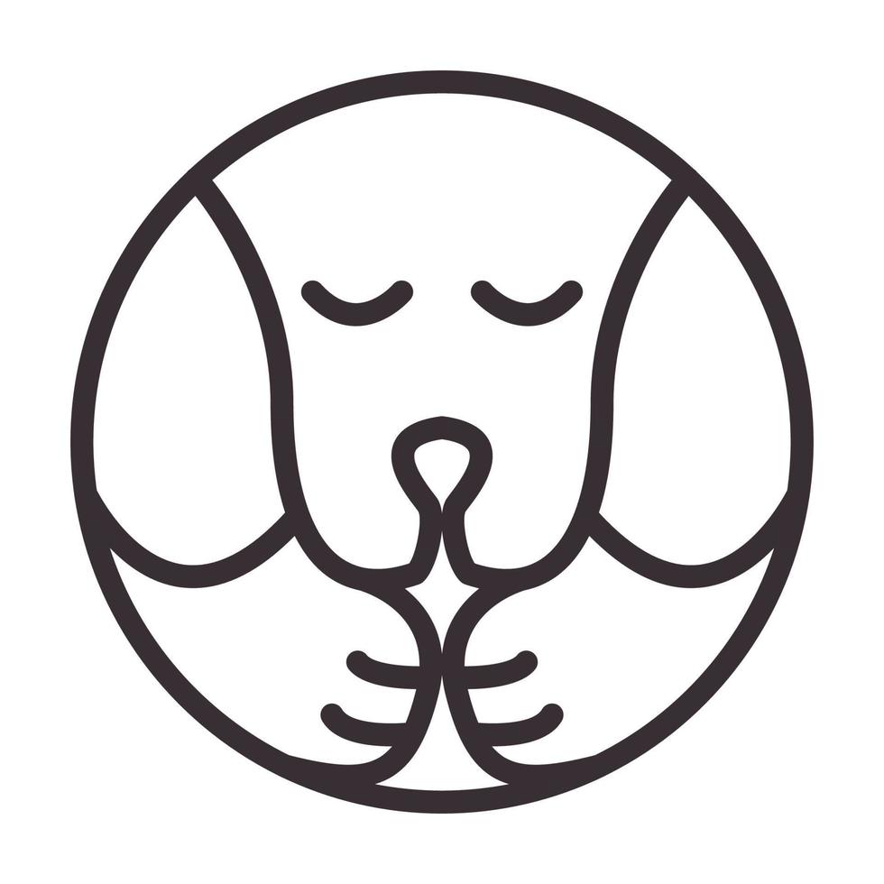 line dog pray logo vector symbol icon design illustration