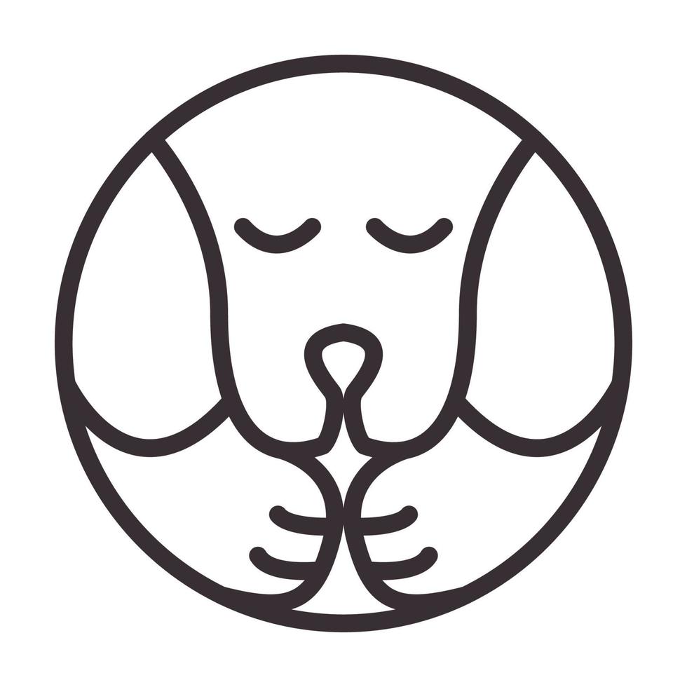 line dog pray logo vector symbol icon design illustration