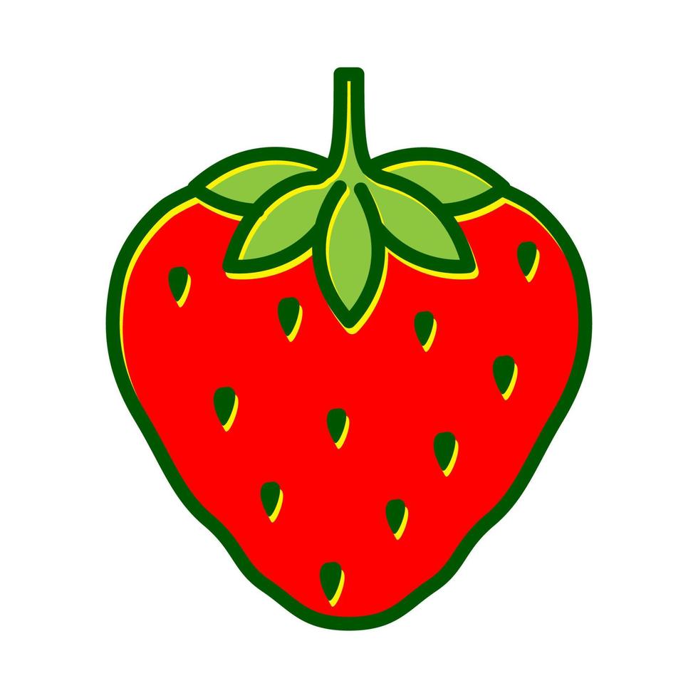 diseño de ilustración de icono de vector de símbolo de logotipo de fresa de fruta fresca roja abstracta