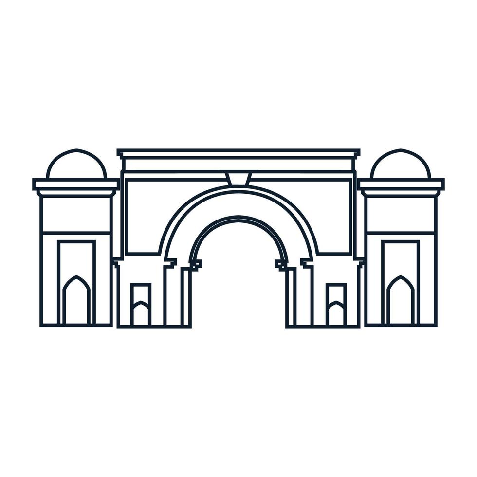 ilustración de icono de vector de logotipo de contorno de línea de puerta moderna