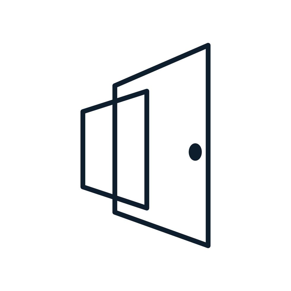 door slide line outline modern logo vector icon illustration design