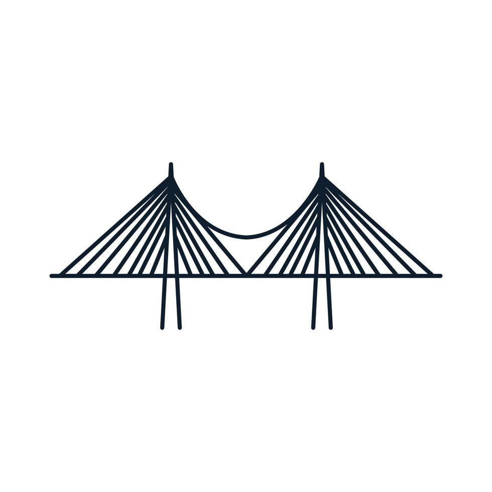 bridge futuristic line outline logo vector icon design