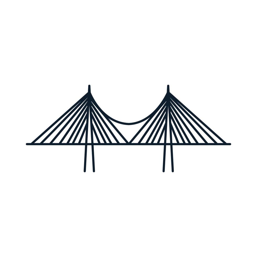 puente línea futurista contorno logo vector icono diseño