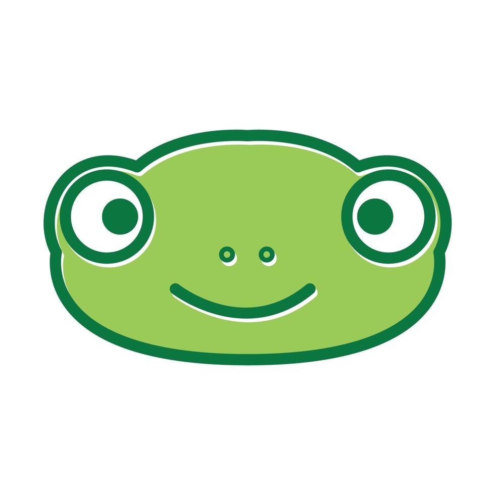 cute smile head frog cartoon logo symbol vector icon graphic design illustration