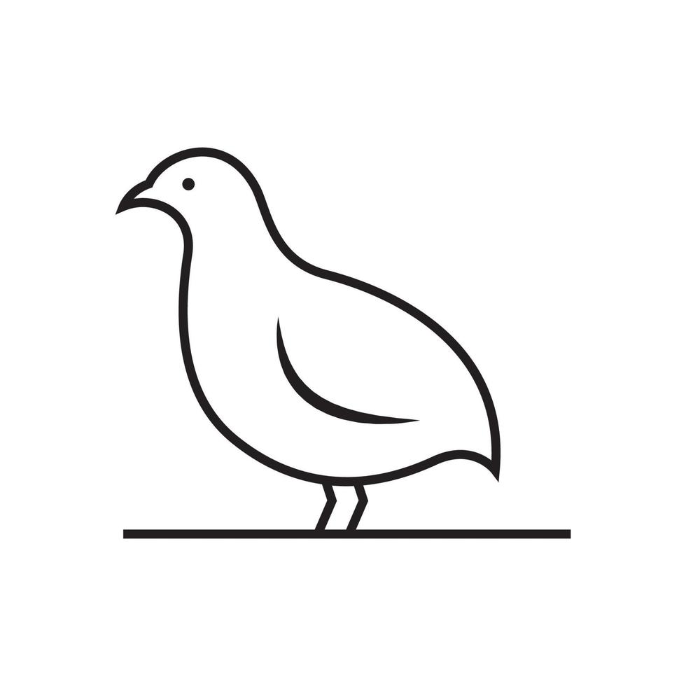 line little bird quail logo symbol icon vector graphic design illustration idea creative