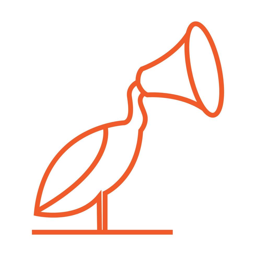 Líneas de pájaro con altavoz logo símbolo icono vectorial ilustración diseño gráfico vector