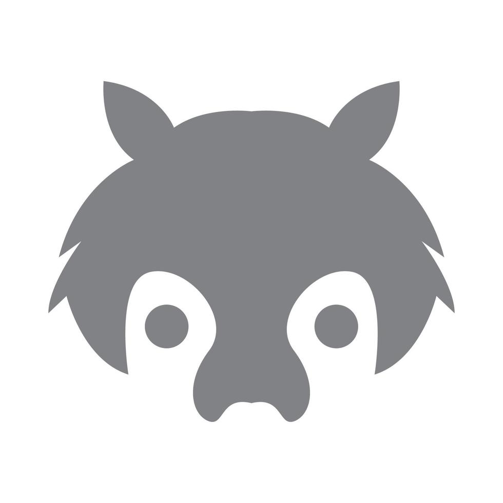 cabeza cara animal gris bosque animal logo símbolo icono vector gráfico diseño ilustración idea creativo