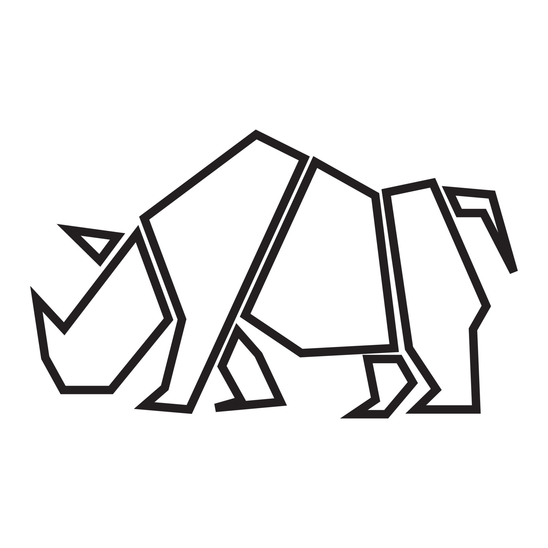 animal rhino geometric lines logo symbol vector icon illustration graphic  design 5547962 Vector Art at Vecteezy