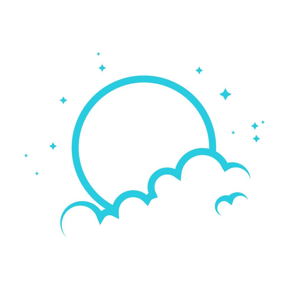 líneas sol día luz con nube logo vector icono ilustración diseño