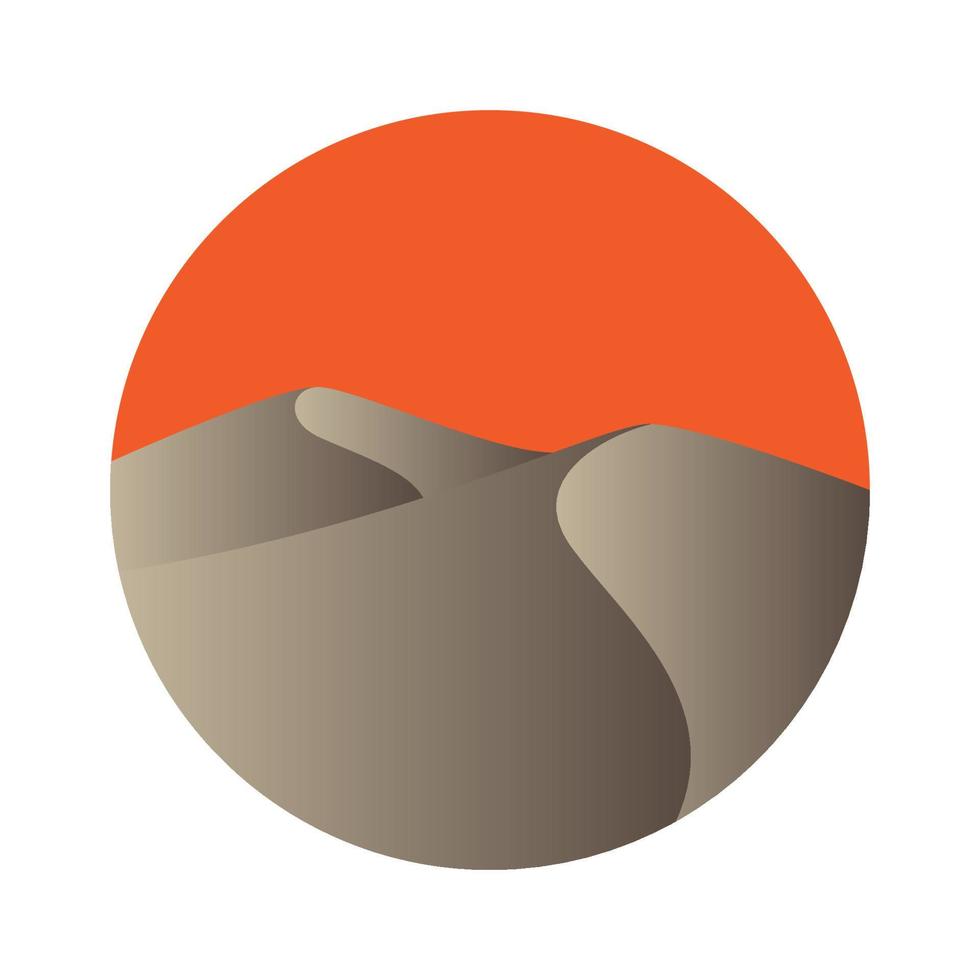 desierto moderno abstracto con ilustración de diseño gráfico vectorial de icono de símbolo de logotipo de clima cálido vector