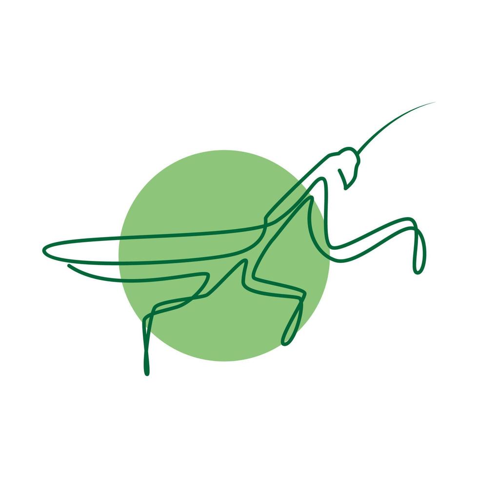 líneas verdes colorido mantis logotipo símbolo vector icono ilustración diseño gráfico