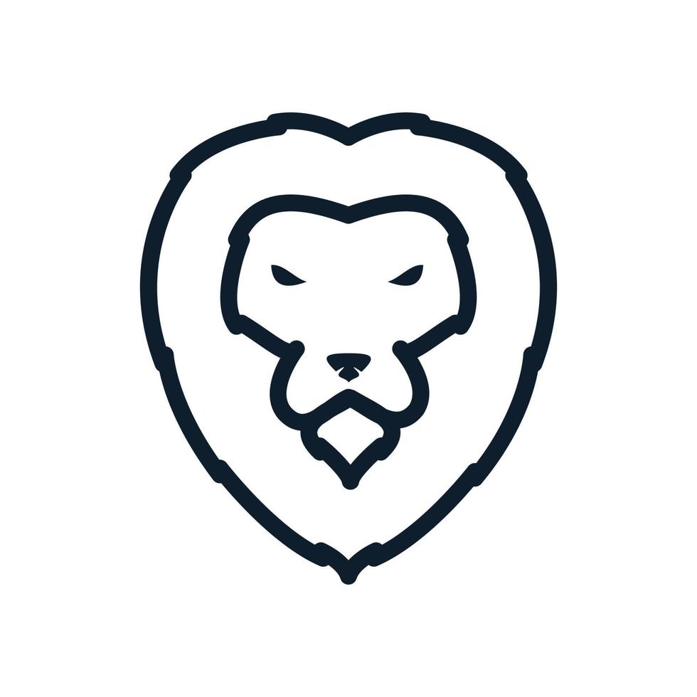 cool lion head face line logo design modern vector