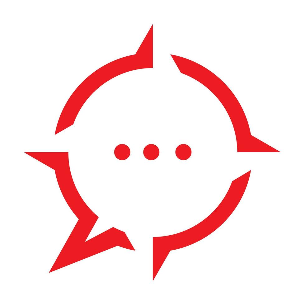 brújula con burbuja hablar diseño de logotipo gráfico vectorial símbolo icono signo ilustración idea creativa vector