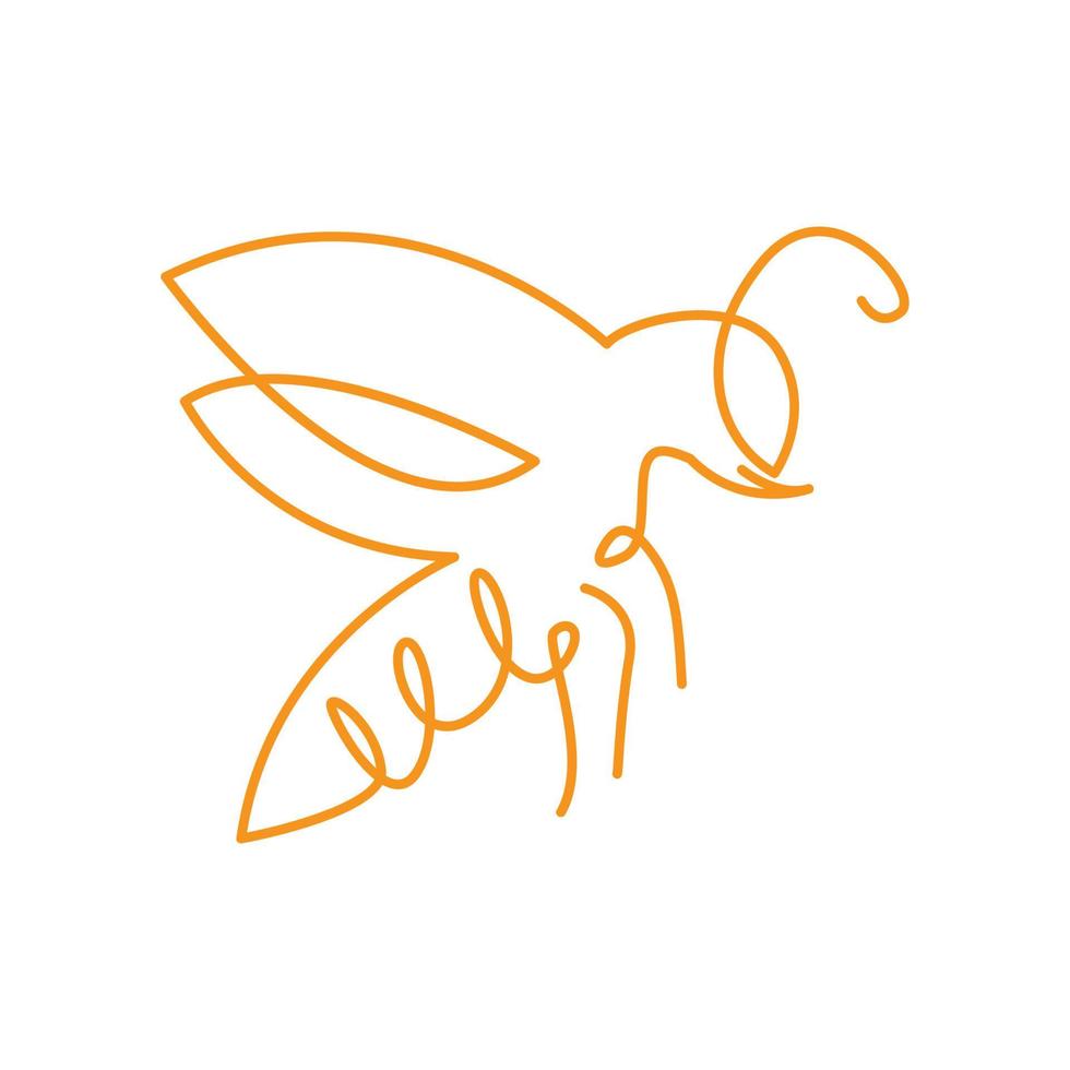 línea continua diseño de logotipo de abeja de miel símbolo gráfico vectorial icono signo ilustración idea creativa vector