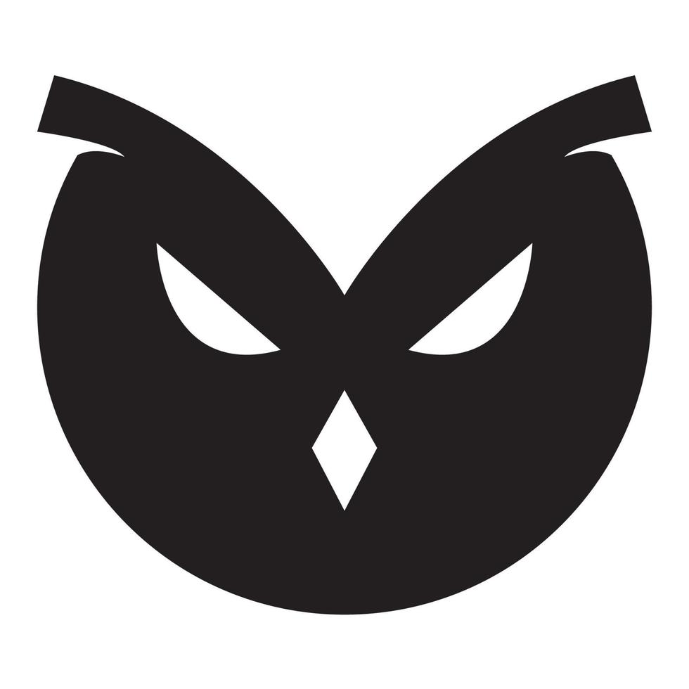 bird owl face black angry logo symbol vector icon design illustration graphic