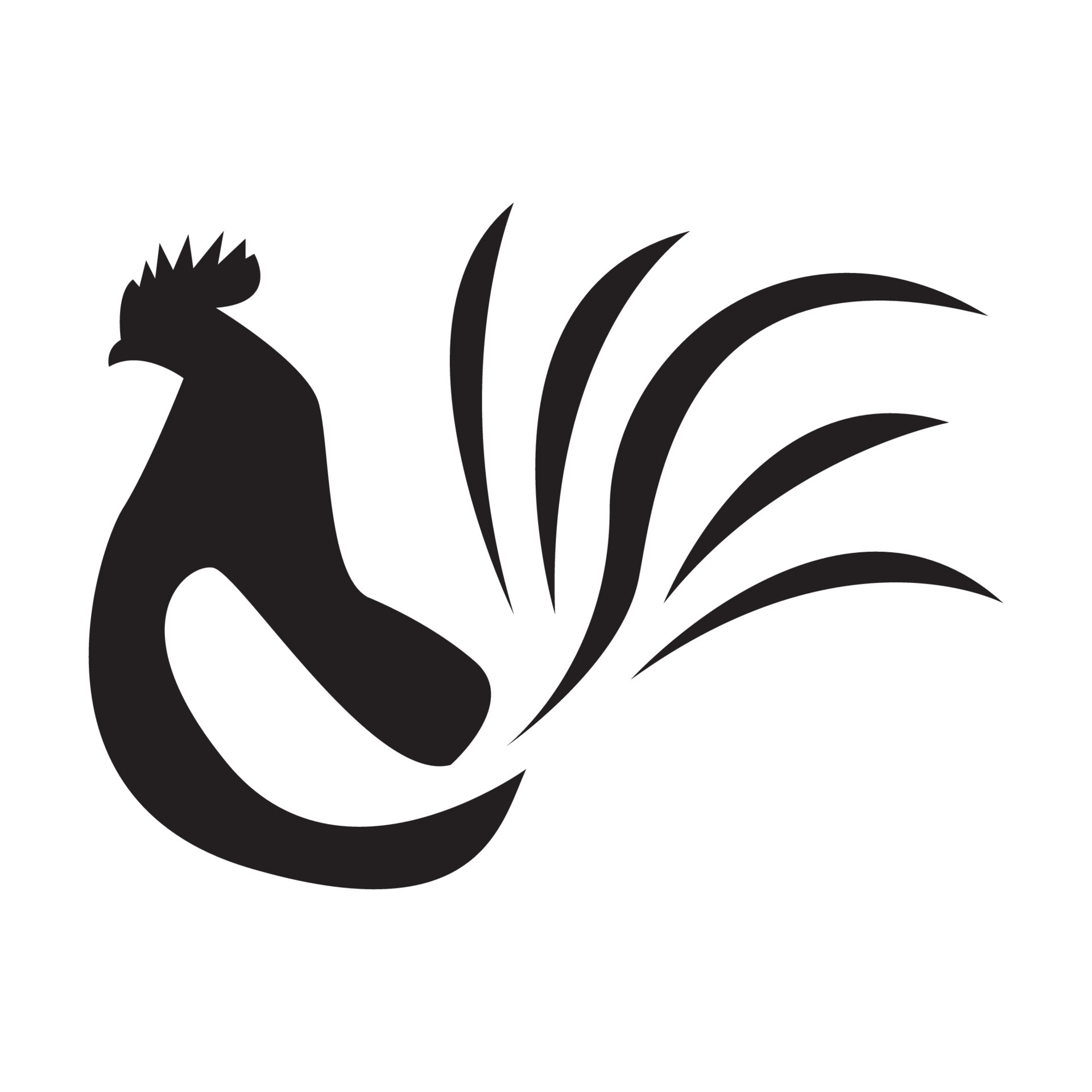 modern shape rooster logo symbol icon vector graphic design