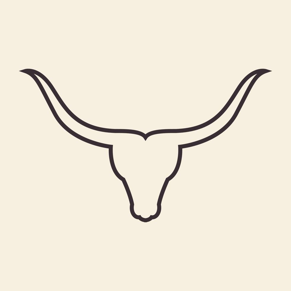skull long horn hipster logo design vector graphic symbol icon sign illustration creative idea