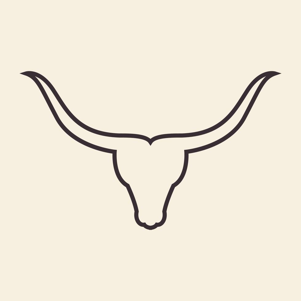 skull long horn hipster logo design vector graphic symbol icon sign illustration creative idea